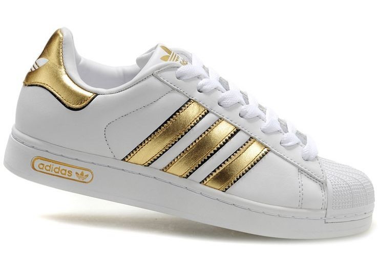 superstar adidas blanche et or