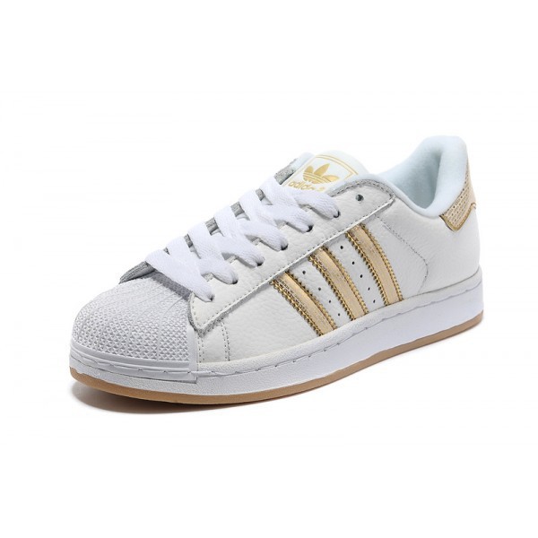 basket adidas blanche et or